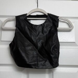 Edikted Black Faux Leather Top